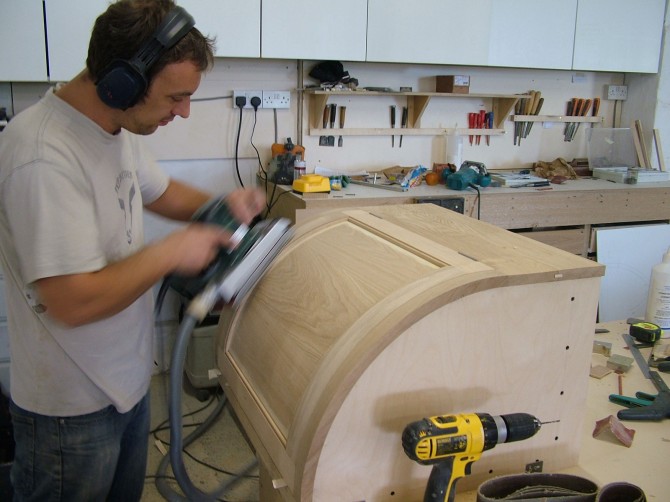 Curved Oak Kitchen Unit Mark Stone curved oak